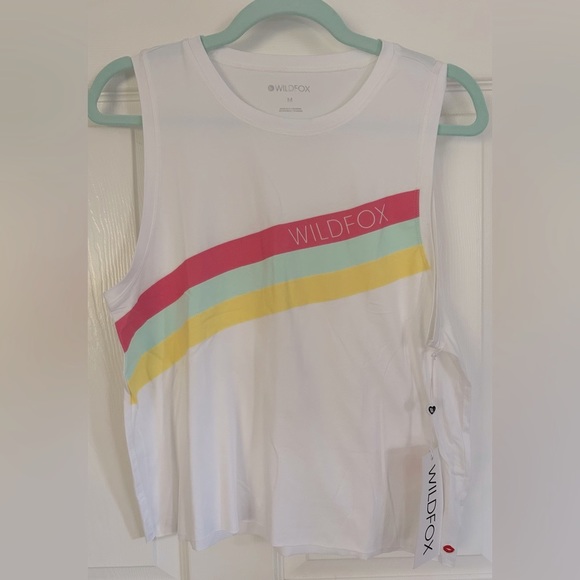 Wildfox | Sunny Muscle Tank | White Rainbow | Medium - Picture 4 of 7